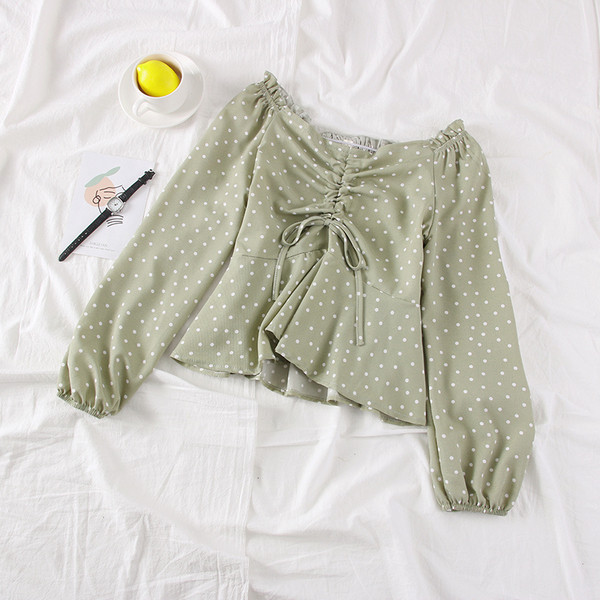 Modern női blúz csupasz váll és nyakkendő több színben