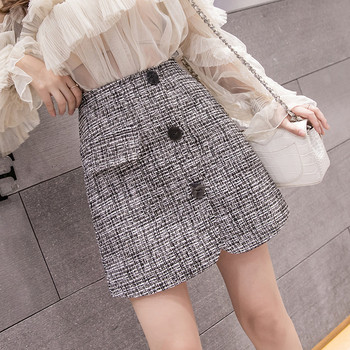 Stílusos női szoknya három színben, gombokkal