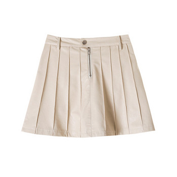 Modern női szoknya két színben, cipzárral