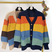 Vesta de dama cu dungi in doua culori