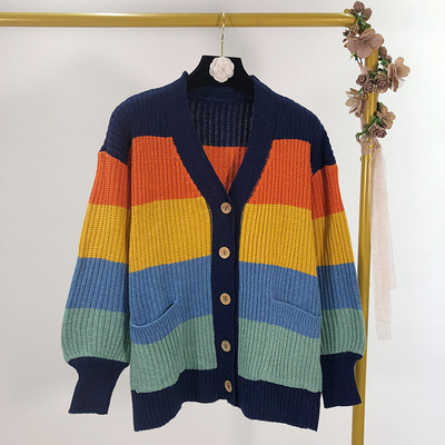 Vesta de dama cu dungi in doua culori