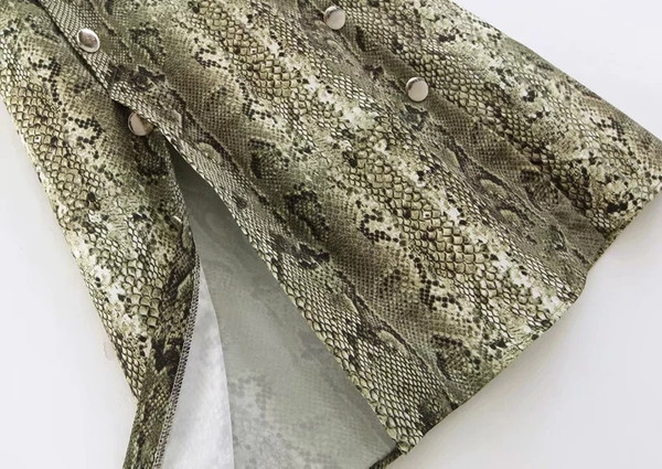 Fusta de dama cu talie inalta si motiv animal