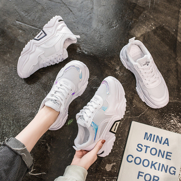 Tenisi casual dama cu talpa aspra si sireturi in doua culori