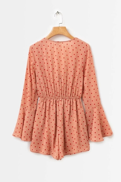 Stílusos női jumpsuit két színben pöttyökkel