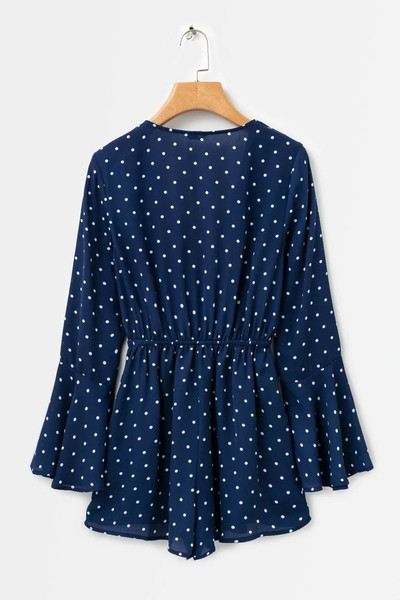 Stílusos női jumpsuit két színben pöttyökkel