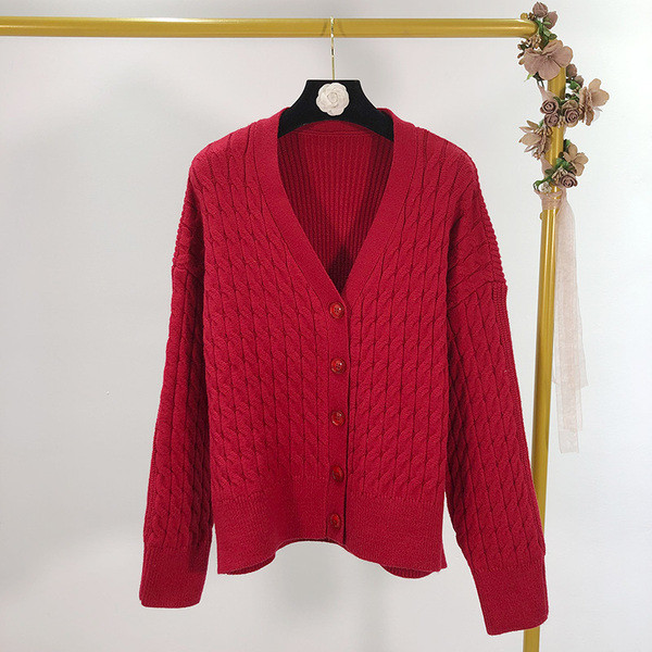 Rövid női kardigán gombokkal és hosszú ujjú - széles modell