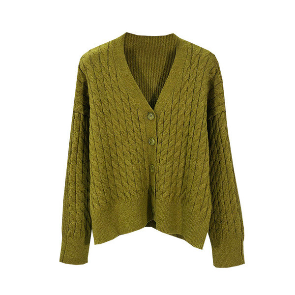 Rövid női kardigán gombokkal és hosszú ujjú - széles modell