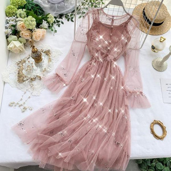 Rochie de dama eleganta cu efect stralucitor in mai multe culori