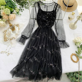 Rochie de dama eleganta cu efect stralucitor in mai multe culori