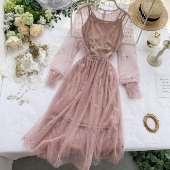 Rochie de dama eleganta cu efect stralucitor in mai multe culori