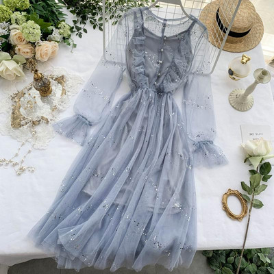 Rochie de dama eleganta cu efect stralucitor in mai multe culori