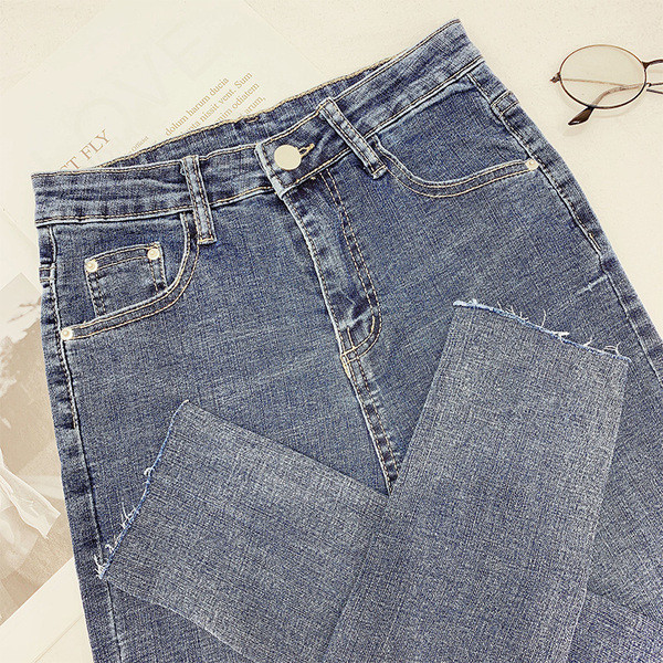 Női farmer magas derékkal, kék színben