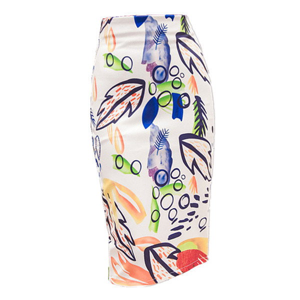 Stílusos női szoknya fehér mintával