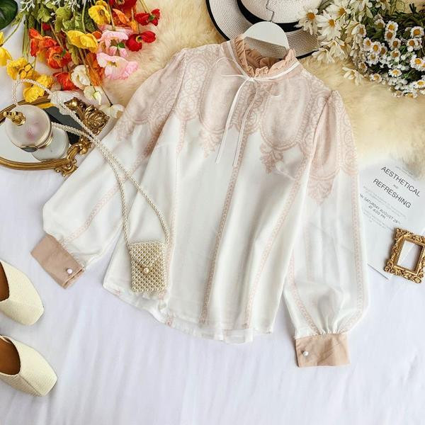 Elegáns női ing O-nyakkal és csipkével több színben