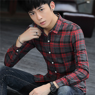 Cămașă bărbați cu mâneci lungi în carouri - în două culori