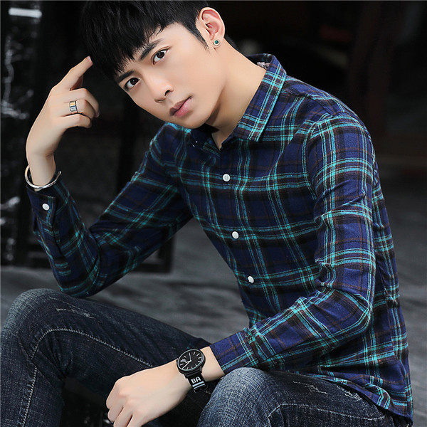 Cămașă bărbați cu mâneci lungi în carouri - în două culori