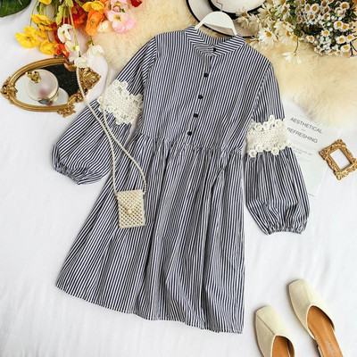 Lezser női ruha hosszú ujjal és csipkével két színben