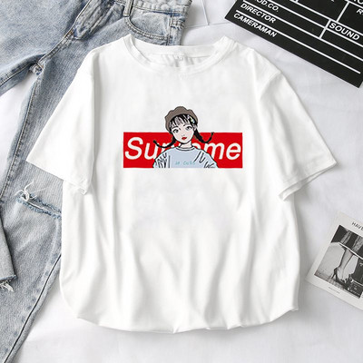 Női alkalmi póló színes fehér rátéttel