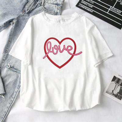 Női alkalmi póló színes fehér rátéttel