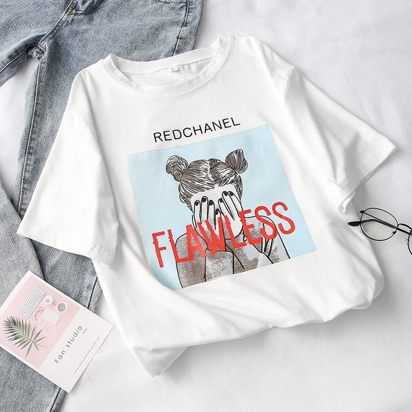 Női alkalmi póló színes fehér rátéttel