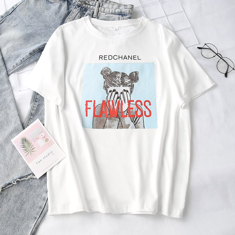 Női alkalmi póló színes fehér rátéttel