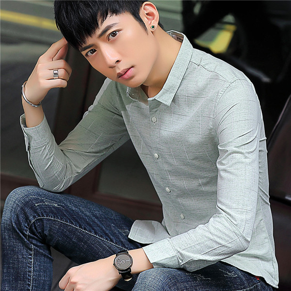 Jelenlegi férfi ing három színben-Slim modell