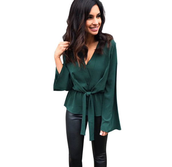 Bluză de damă modernă cu mâneci lotus în mai multe culori