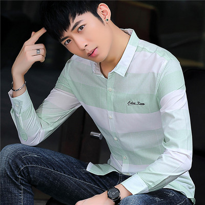 Stílusos férfi ing három színben, hosszú ujjal és hímzéssel