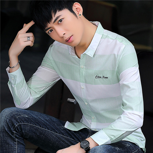 Stílusos férfi ing három színben, hosszú ujjal és hímzéssel