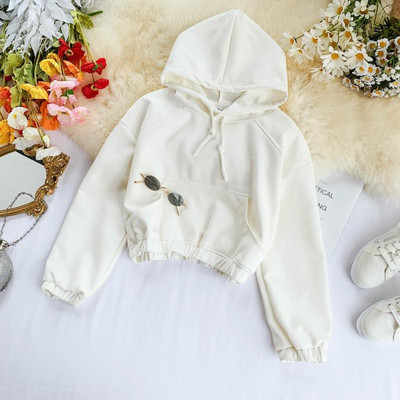 Hanorac de damă de zi cu zi cu glugă și buzunar în mai multe culori