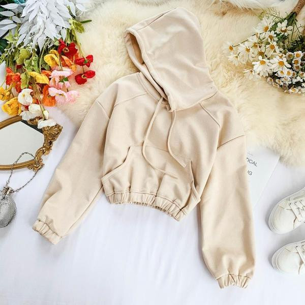 Hanorac de damă de zi cu zi cu glugă și buzunar în mai multe culori