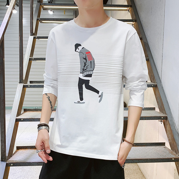 Bluza barbati casual in doua culori cu aplicatie