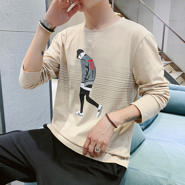 Bluza barbati casual in doua culori cu aplicatie