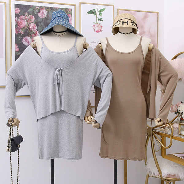 Modern női ruha több színben + kardigán