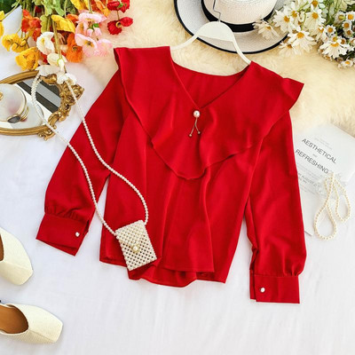 Stílusos női hosszú ujjú ing különböző színekben