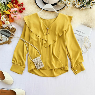 Stílusos női hosszú ujjú ing különböző színekben