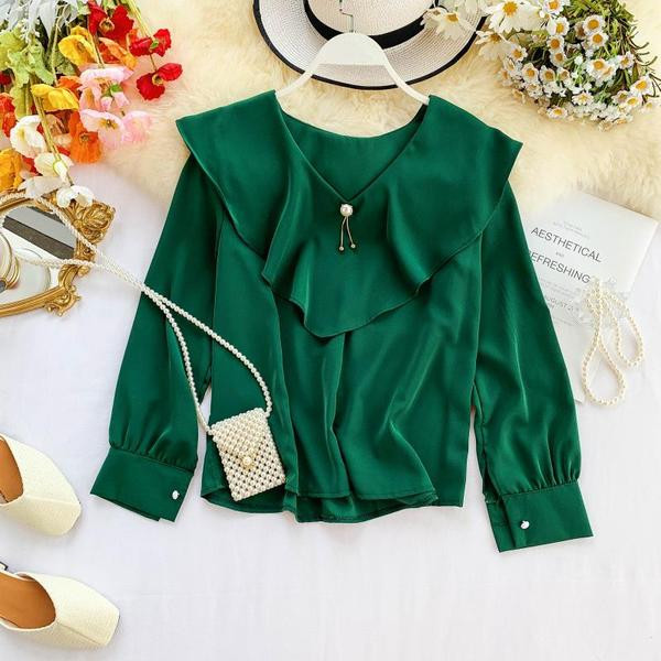 Stílusos női hosszú ujjú ing különböző színekben