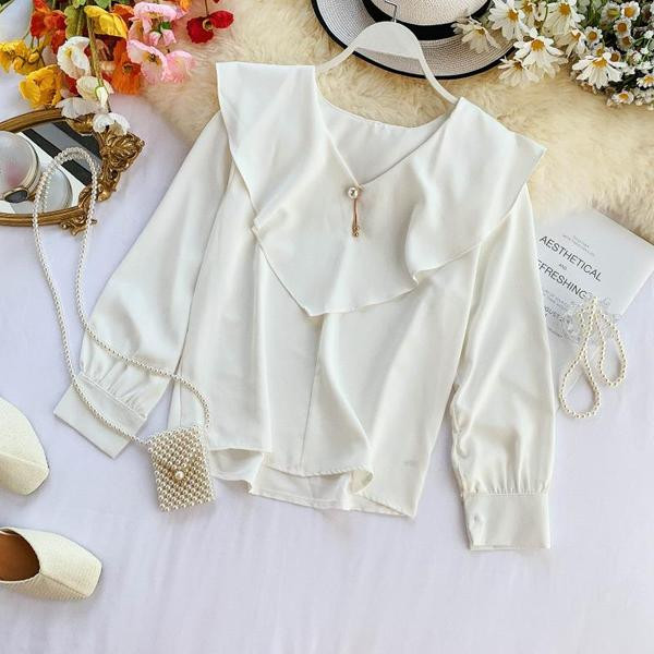 Stílusos női hosszú ujjú ing különböző színekben