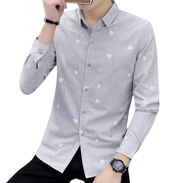 Stílusos férfi hosszú ujjú ing zöld és szürke színben