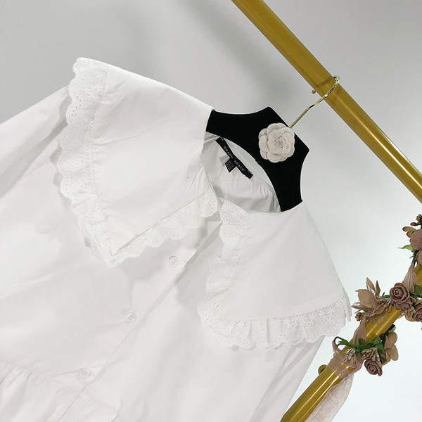 Cămașă elegantă de damă cu mâneci lungi, alb