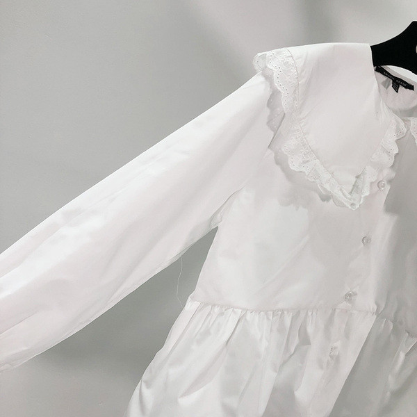 Cămașă elegantă de damă cu mâneci lungi, alb