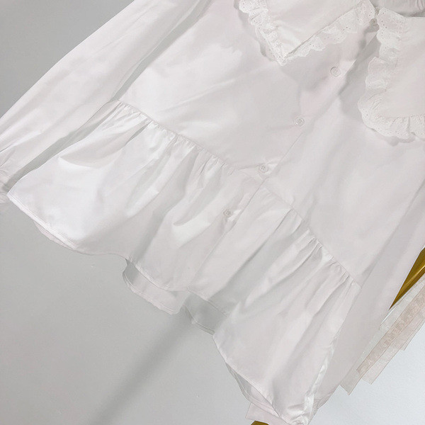 Cămașă elegantă de damă cu mâneci lungi, alb