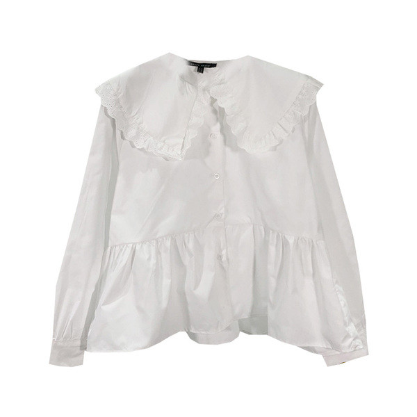 Cămașă elegantă de damă cu mâneci lungi, alb