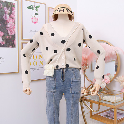 Aktuális női mellény pöttyökkel + tank top - három színben