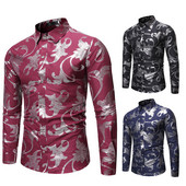 Modern férfi hosszú ujjú ing több színben