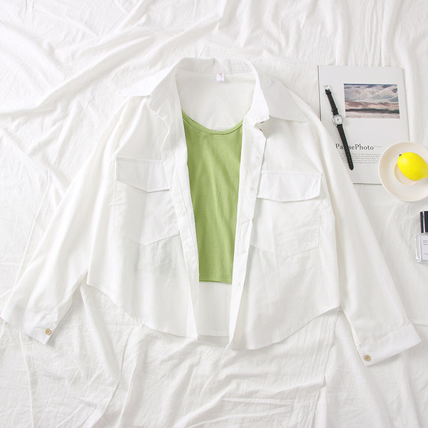 Camasa de dama actuala cu buzunare in mai multe culori