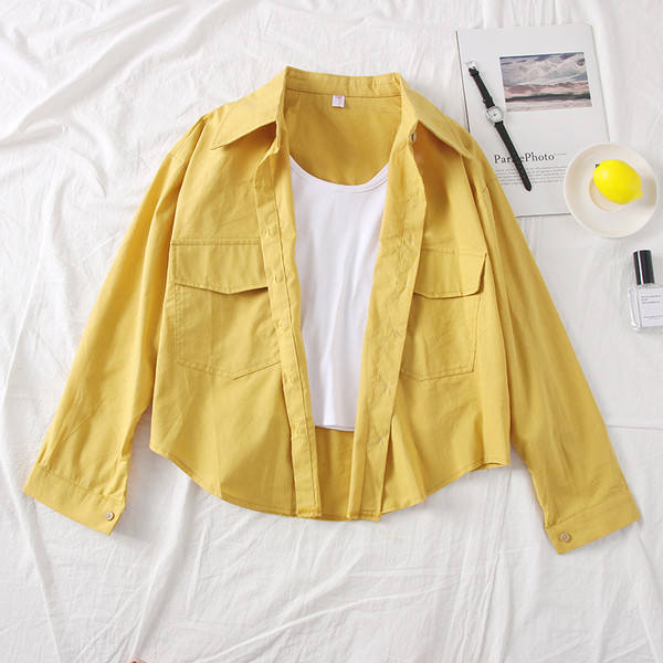 Camasa de dama actuala cu buzunare in mai multe culori