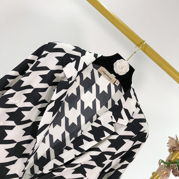 Rochie scurta de dama alb-negru