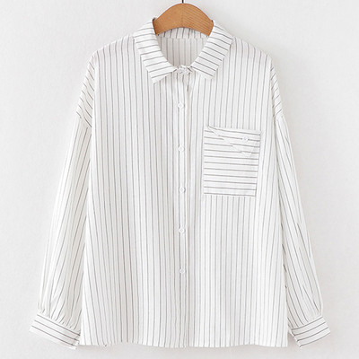 Női csíkos ing három színben, hosszú ujjal és zsebbel