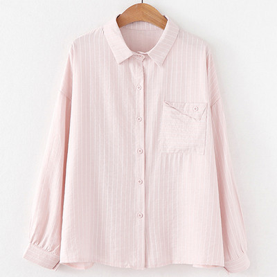 Női csíkos ing három színben, hosszú ujjal és zsebbel